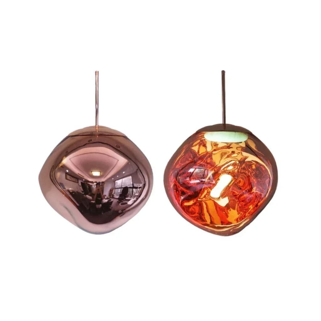 Modern pendant light in colored glass