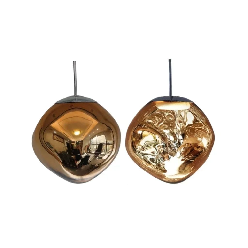 Modern pendant light in colored glass