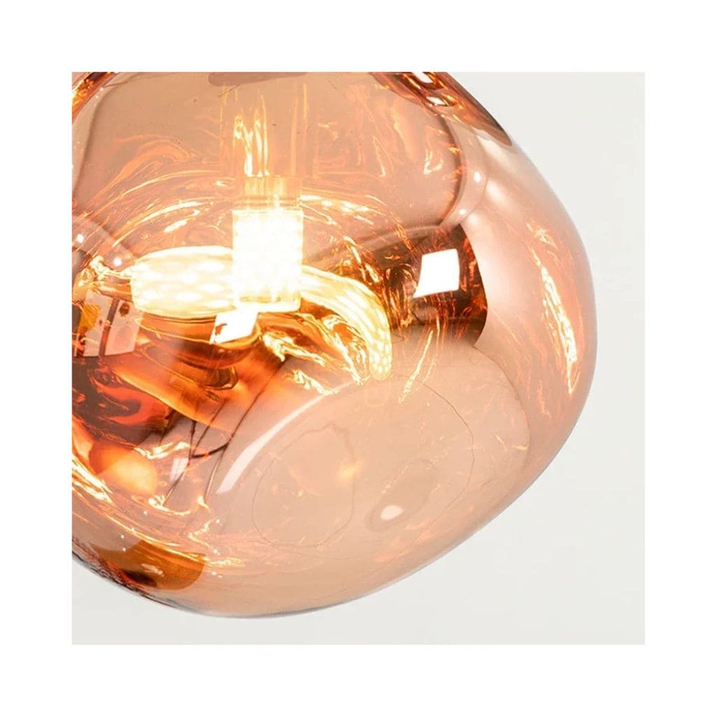 Modern pendant light in colored glass
