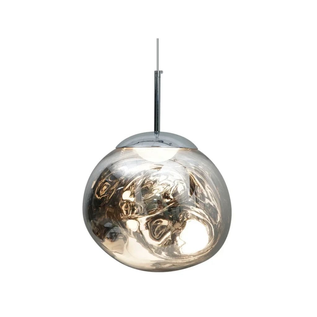 Modern pendant light in colored glass
